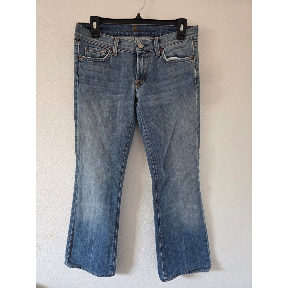 7 For All Mankind Bootcut Jeans Medium Wash Low Rise Size 28 U075055U-055U